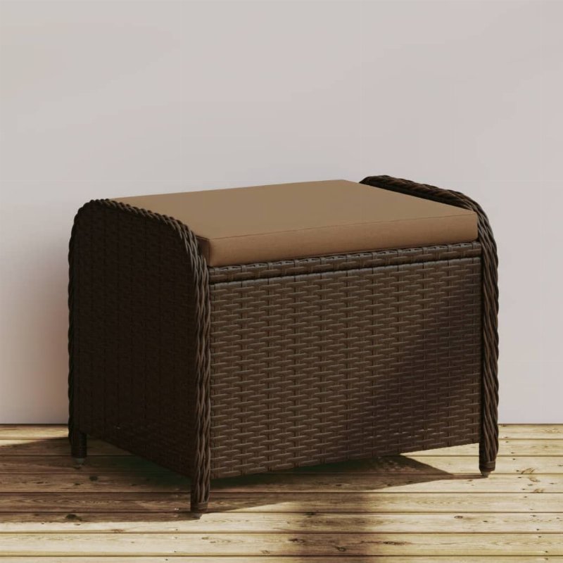 Hkh Banco De Jardim Com Almofadão 58X46X46 Cm Vime Pe Castanho - Marrom