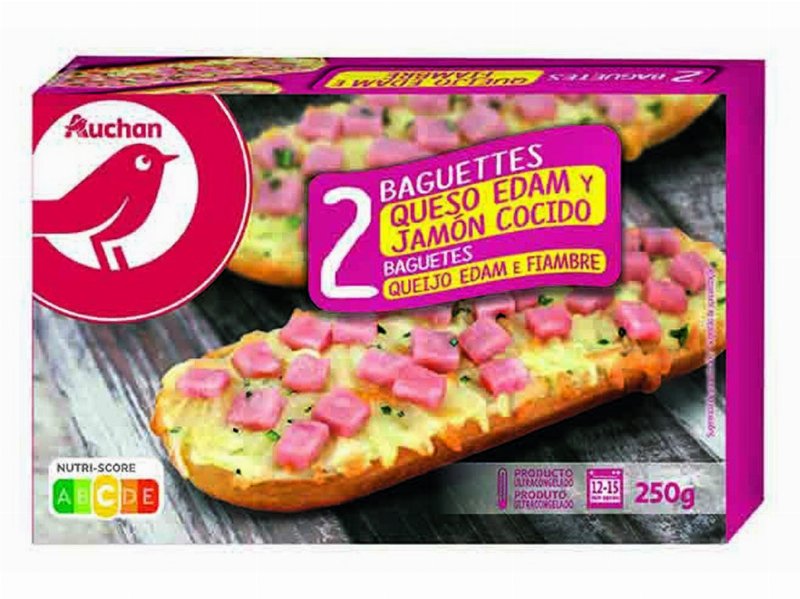 Baguetes Auchan Queijo Edam E Fiambre 2Un 250 g