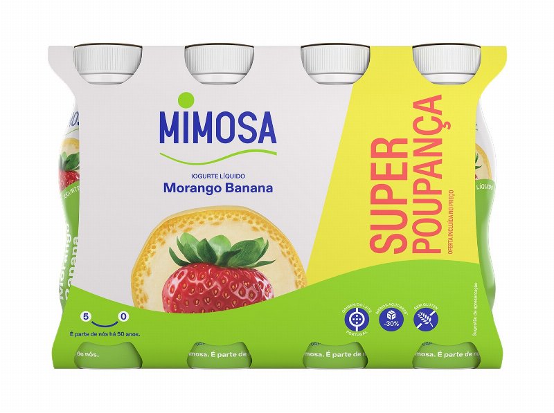 Iogurte Liquido Mimosa Morango Banana Pack Poupança 8X151 ml