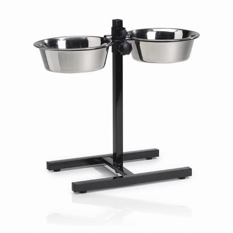Beeztees Comedouro Duplo Para Cão Aço Inoxidável Com Suporte 2 X 2530 ml