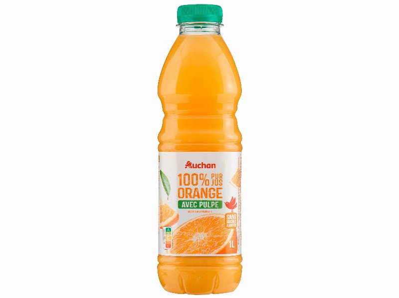 Sumo Auchan 100% Laranja Com Polpa 1 l