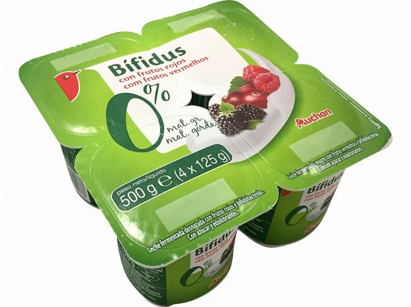 Bífidus Auchan Pedaços Magro Frutos Vermelhos 4X125 g