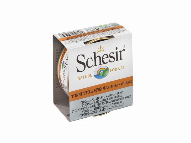 Comida Húmida Para Gato Schesir Lata Com Atum E Robalo 70 g