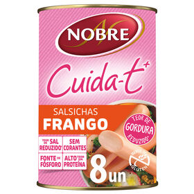 Salsichas De Frango Cuida-T+ Lata 8 Un Nobre 350 gr (Peso Escorrido 160 gr)