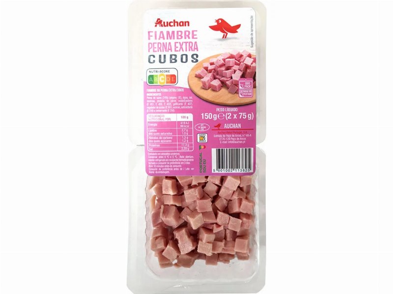 Fiambre Da Perna Extra Auchan Cubos 2X75 G