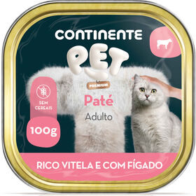 Comida Húmida Para Gato Adulto Vitela E Fígado Continente Pet 100 g