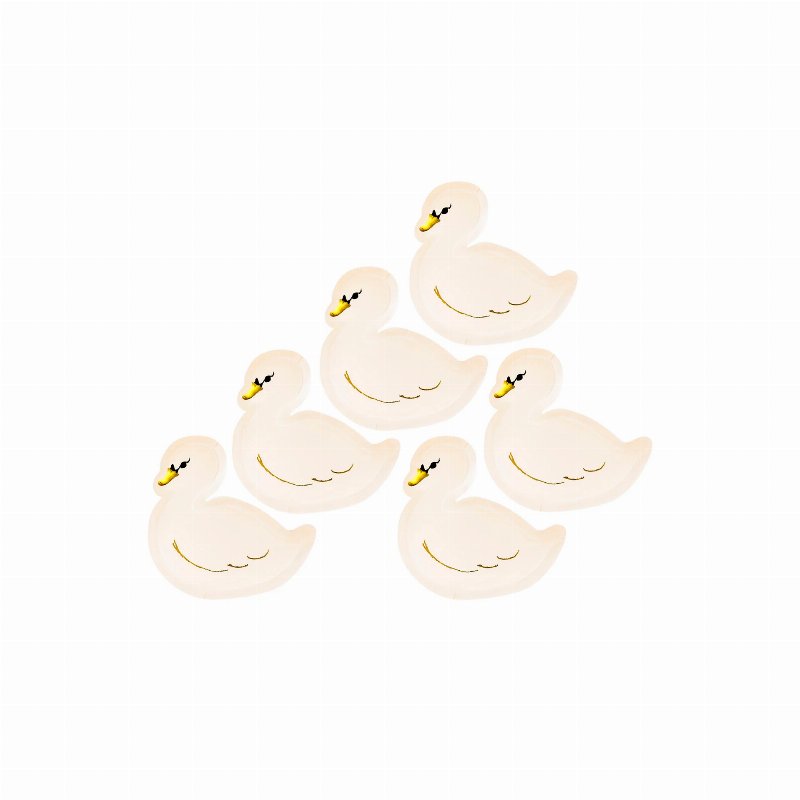 Pack 6 Pratos Papel Descartável Cisne