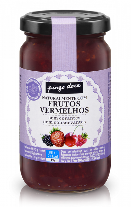 Doce De Frutos Vermelhos Sem Adição De Açúcar Pingo Doce 0.245Kg
