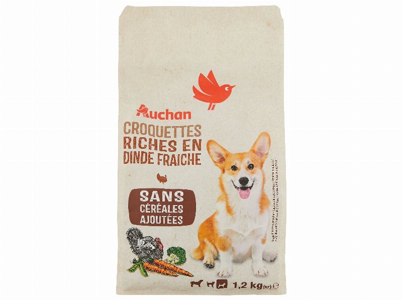 Ração Para Cão Auchan Natural Raças Pequenas Rico Em Peru Fresco Sem Cereais Adicionados 1.2 kg