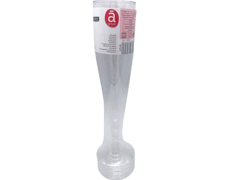 Flute Reutilizável Actuel Plástico Transparente 14 cl Pack 4 Unidades