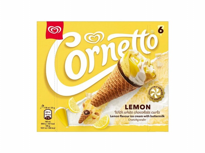 Gelado Cornetto Limão 6X90 ml