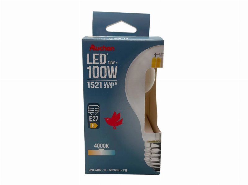 Lâmpada Led Standard Auchan E27 100W Luz Branca Clara