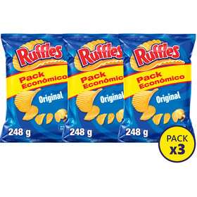 Batata Frita Ondulada Com Sal Sem Glúten Ruffles 3 X 248 gr