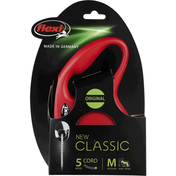 Trela Para Cão New Classic Com Corda 5 Metros Tamanho M Vermelha 1 unidade