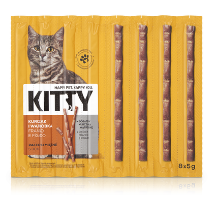 Snack Para Gato Sticks Frango E Fígado Kitty 0.04Kg