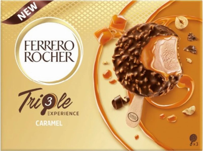 Gelado Ferrero Rocher Triple Caramelo 3X60 g