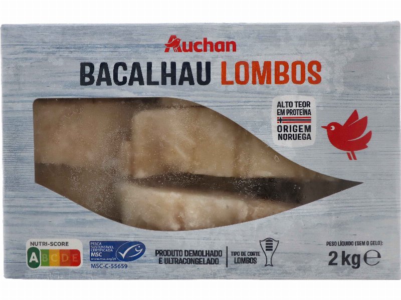 Bacalhau Demolhado Auchan Lombos Noruega Msc 2 kg