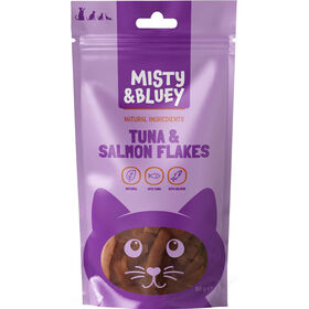 Snack Para Gato Flocos Atum E Salmão Misty & Bluey 50 g