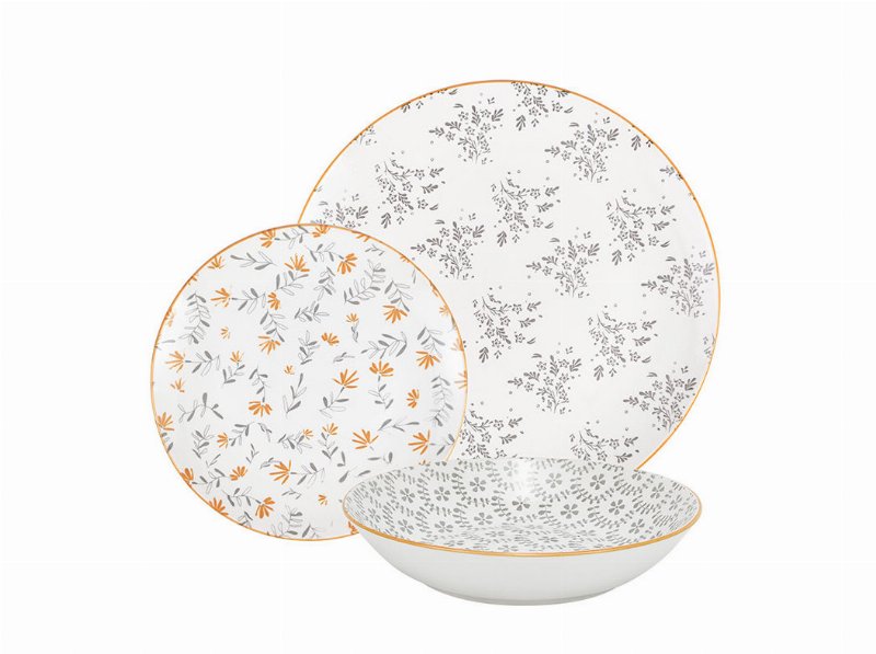 Serviço Actuel Porcelana Kaki/Amarelo 18 Peças
