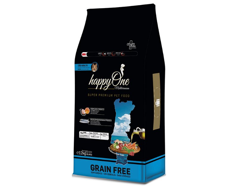 Ração Happyone Mediterraneum Cão Sardinha 12 kg