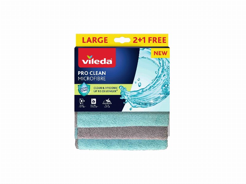 Pano Microfibras Vileda Azul E Cinzento 3Un