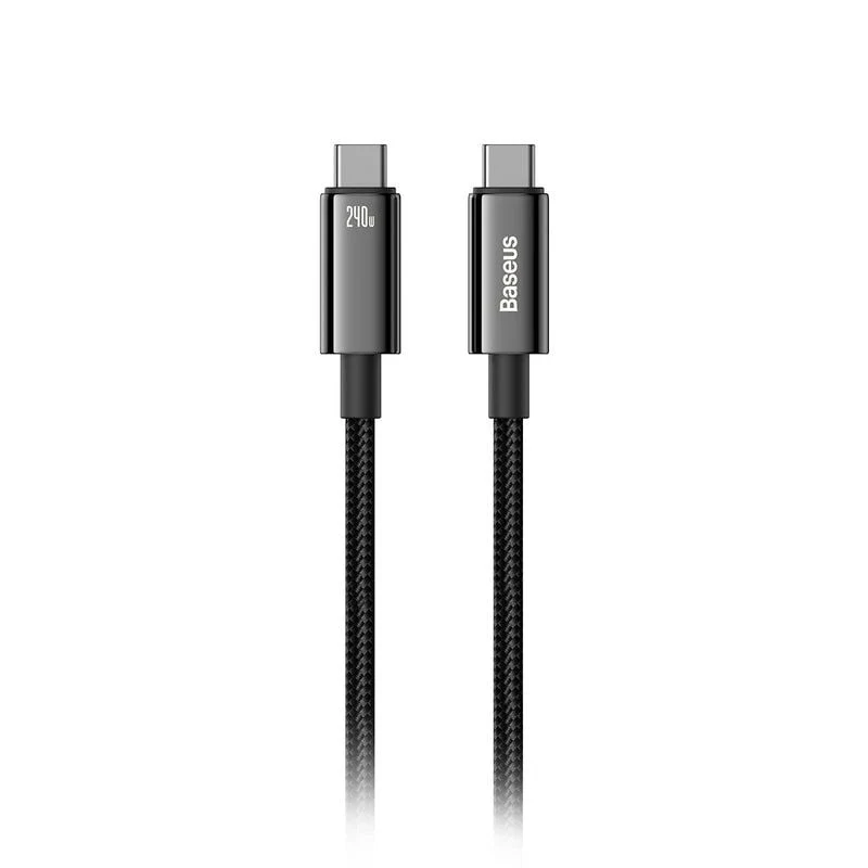 Baseus Cabo Tungsten Dourado Fast Charging Data Type-C To Type-C 240W 1M Preto