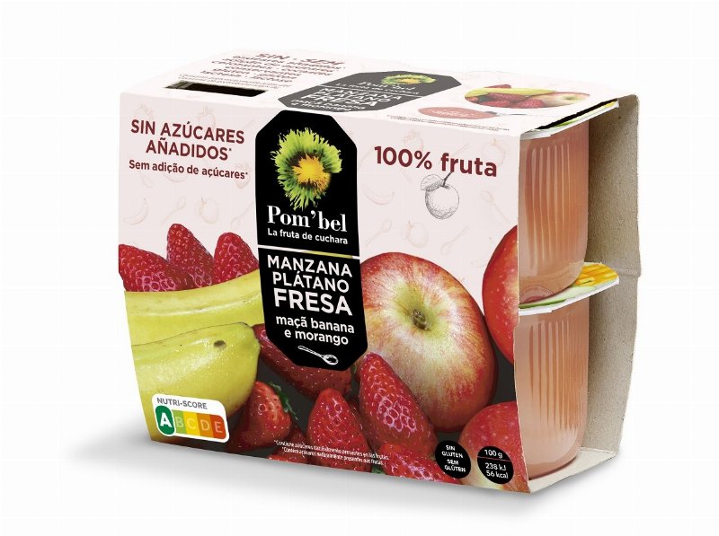 Puré De Fruta Pom`bel Maçã Morango E Banana 4X100 g