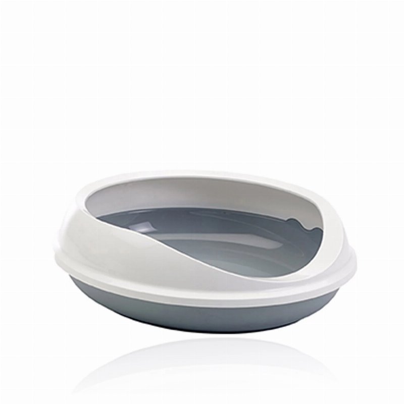 Savic Caixa De Areia Wc Para Gato Figaro Oval Cinza E Branco