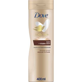 Autobronzeador Loção Corpo Care + Visible Glow Dark Dove 400 ml