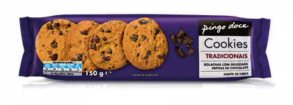 Bolachas Cookies Tradicionais Com Pepitas De Chocolate Pingo Doce 0.15Kg