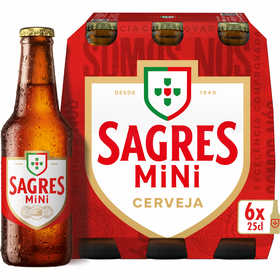 Cerveja Com Álcool Sagres Mini 6 X 25 cl
