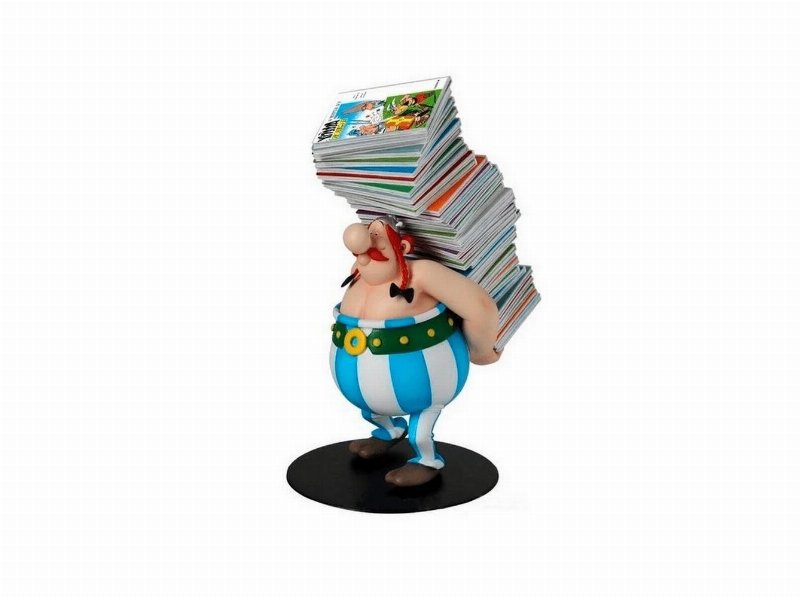 Figura Obelix E Uma Pilha De Comics