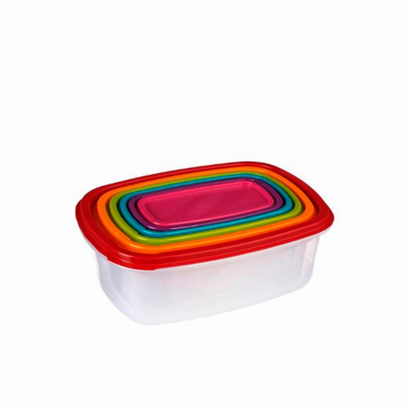 Conjunto 6 Caixas Conservação Rectangulares Coloridas