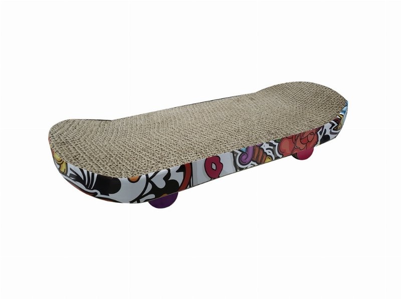 Arranhador Forma Skate No Name Em Cartão 50X20X9Cm