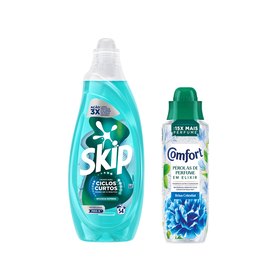 Conjunto Detergente Roupa Ciclos Curtos E Intensificador De Perfume Comfort + Skip 1 Un