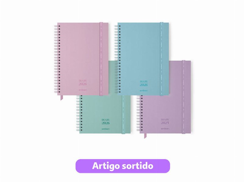 Agenda Diaria Ambar Pastel 14.7X21Cm Cores Sortidas