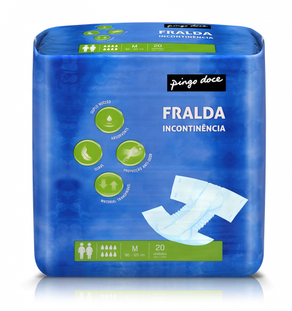 Fraldas Incontinência Tamanho Médio Pingo Doce 20Un