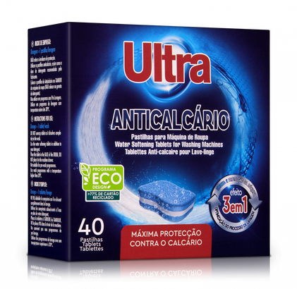 Anticalcário Em Pastilhas Para Máquina Da Roupa Ultra 40Un