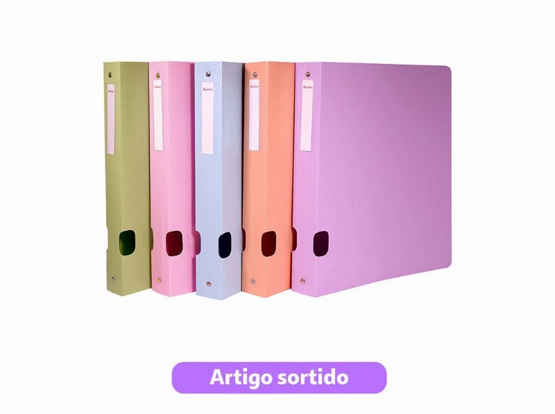 Dossier A4 4 Argolas Auchan Plástico 40Mm Pastel Cores Sortidas