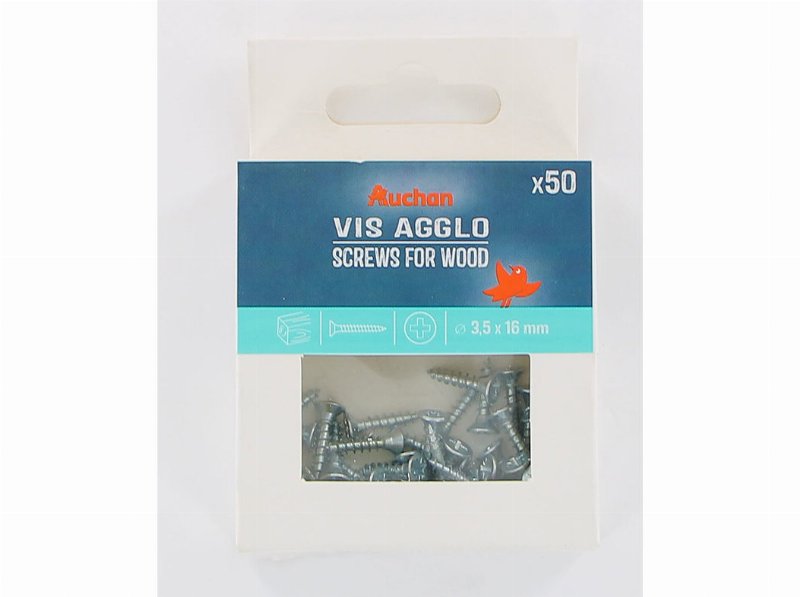 Parafuso Para Madeira Auchan 50 Peças 3.5X16Mm