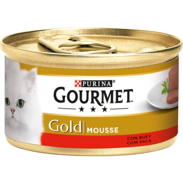 Comida Húmida Para Gato Gold Mousse Com Carne De Vaca 85 g