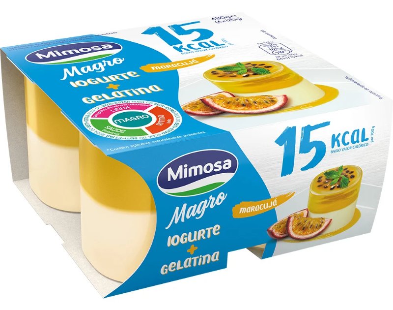 Gelatina Mimosa Com Iogurte Magro Com Sabor A Maracujá 4X120 g