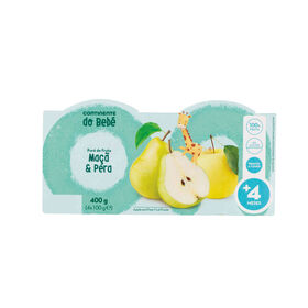 Puré De Fruta Maçã E Pera +4M Continente Do Bebé 4 X 100 gr