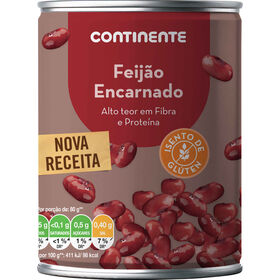 Feijão Encarnado Cozido Continente 420 gr (Peso Escorrido 260 gr)