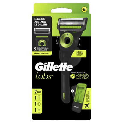 Máquina De Barbear Neon Night + 2 Recargas Com Estojo De Viagem Gillette 1Un