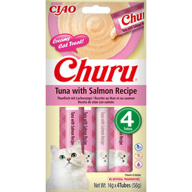 Snack Para Gato Em Líquido Atum E Salmão Churu 56 g (4 Un)