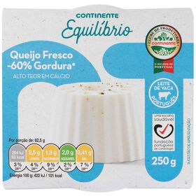 Queijo Fresco Longa Duração Light Continente Equilíbrio 250 gr
