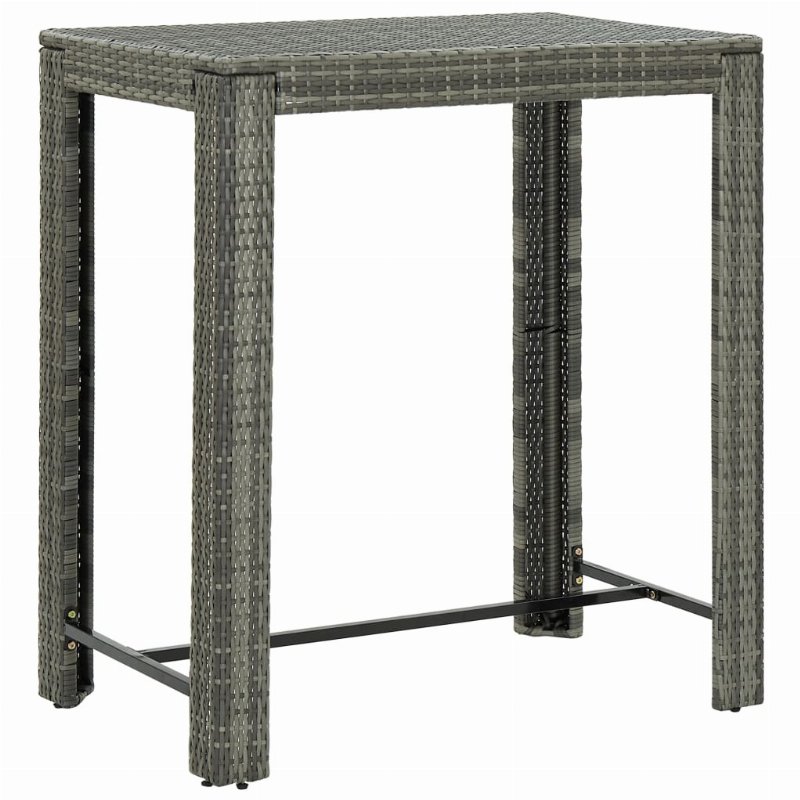 Hkh Mesa De Bar Para Jardim 100X60,5X110,5 Cm Vime Pe - Cinzento