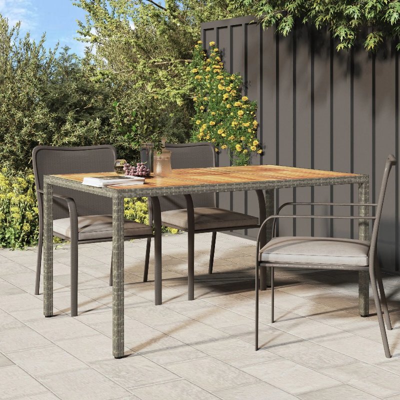 Hkh 3 Pcs Conjunto De Bar Para Jardim Com Almofadões Vime Pe - Preto