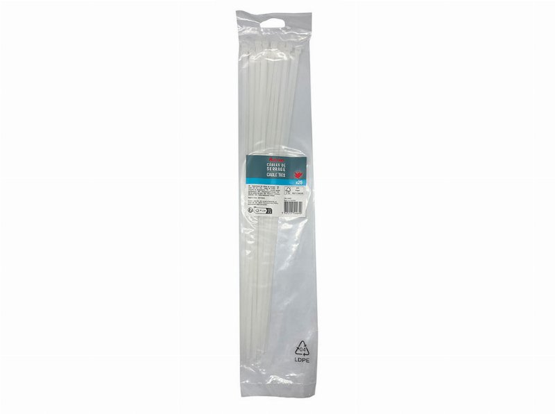 Abraçadeiras Brancas Auchan 4.8X400Mm 25Un